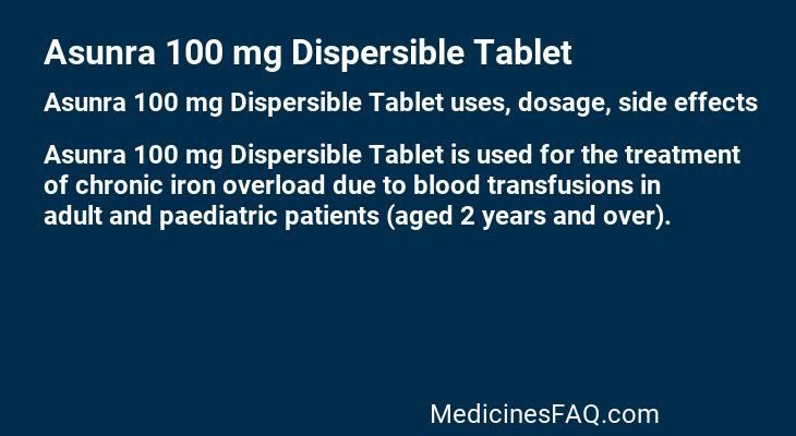 Asunra 100 mg Dispersible Tablet