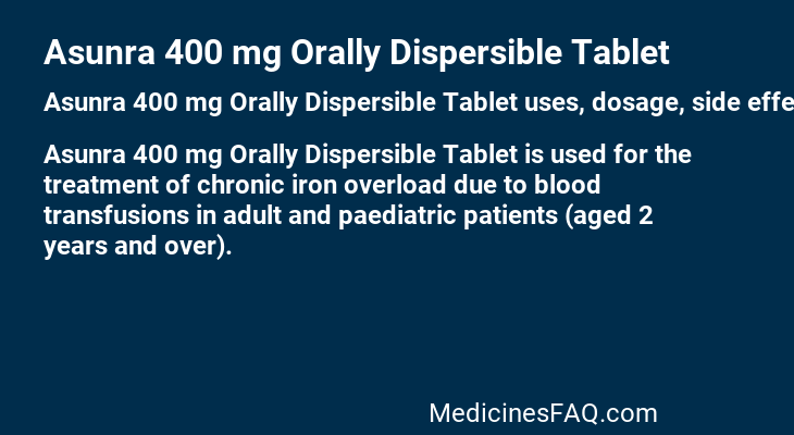 Asunra 400 mg Orally Dispersible Tablet