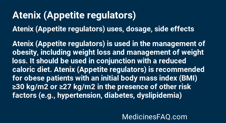 Atenix (Appetite regulators)