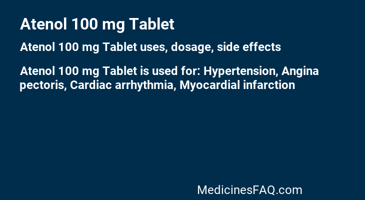 Atenol 100 mg Tablet