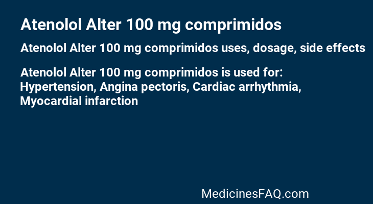Atenolol Alter 100 mg comprimidos