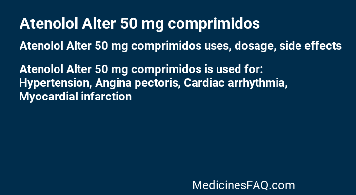 Atenolol Alter 50 mg comprimidos