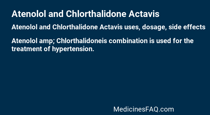 Atenolol and Chlorthalidone Actavis