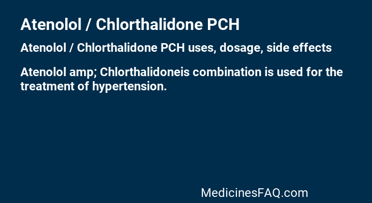 Atenolol / Chlorthalidone PCH