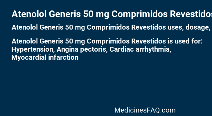 Atenolol Generis 50 mg Comprimidos Revestidos