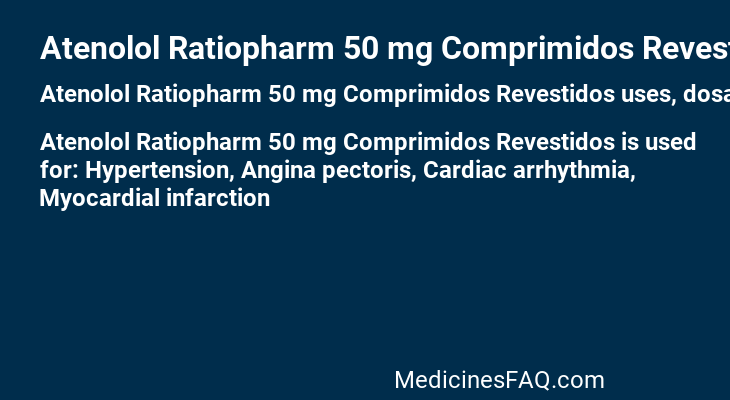Atenolol Ratiopharm 50 mg Comprimidos Revestidos