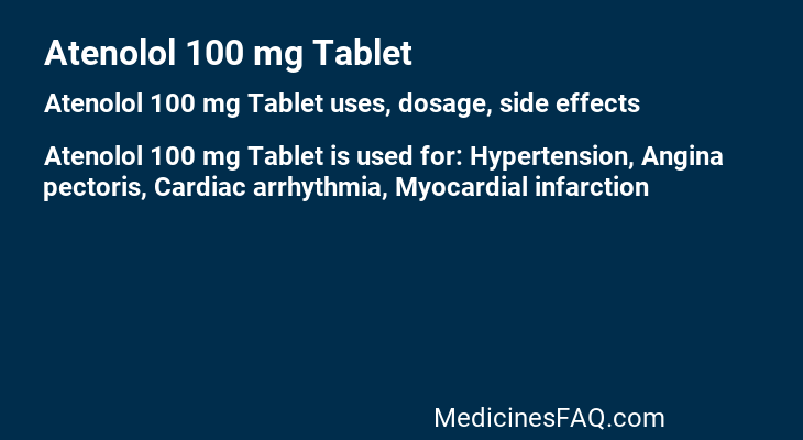 Atenolol 100 mg Tablet