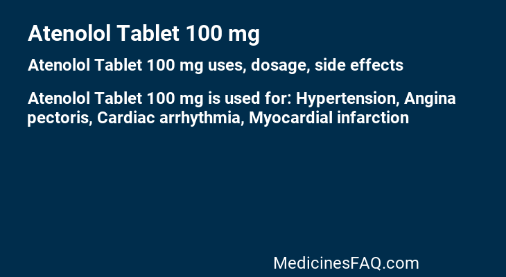 Atenolol Tablet 100 mg