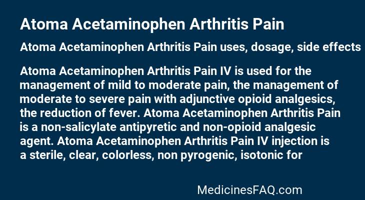 Atoma Acetaminophen Arthritis Pain