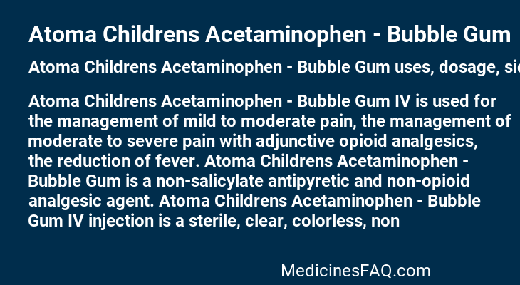 Atoma Childrens Acetaminophen - Bubble Gum