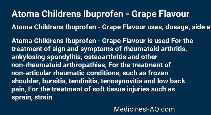 Atoma Childrens Ibuprofen - Grape Flavour