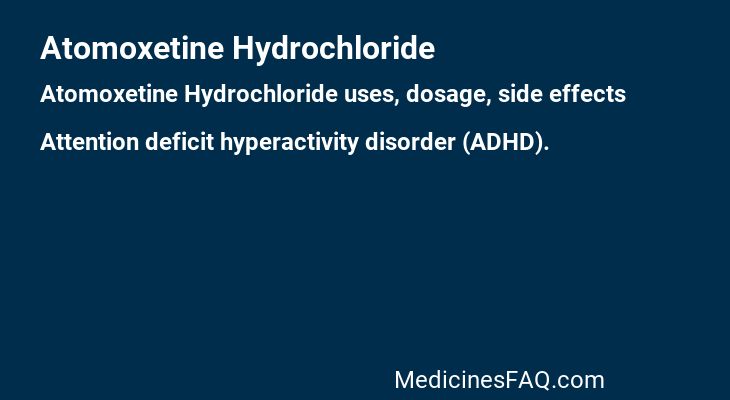 Atomoxetine Hydrochloride