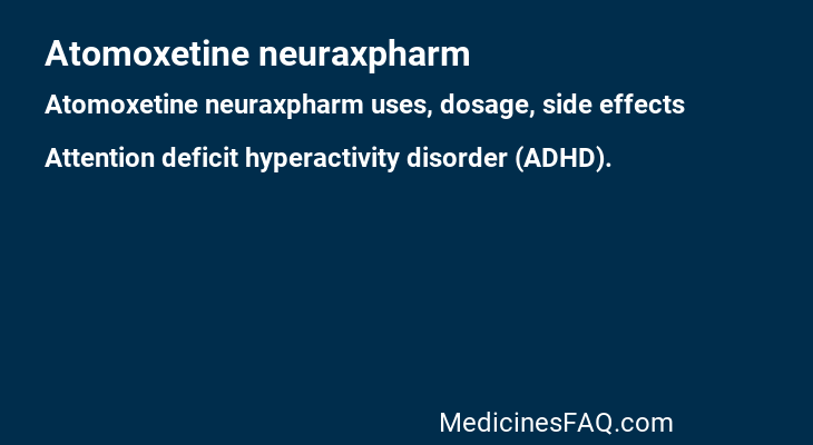 Atomoxetine neuraxpharm