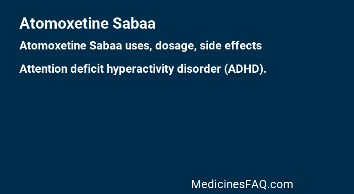 Atomoxetine Sabaa