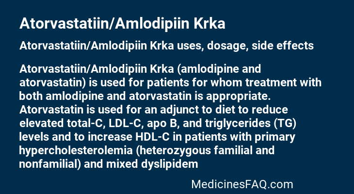 Atorvastatiin/Amlodipiin Krka