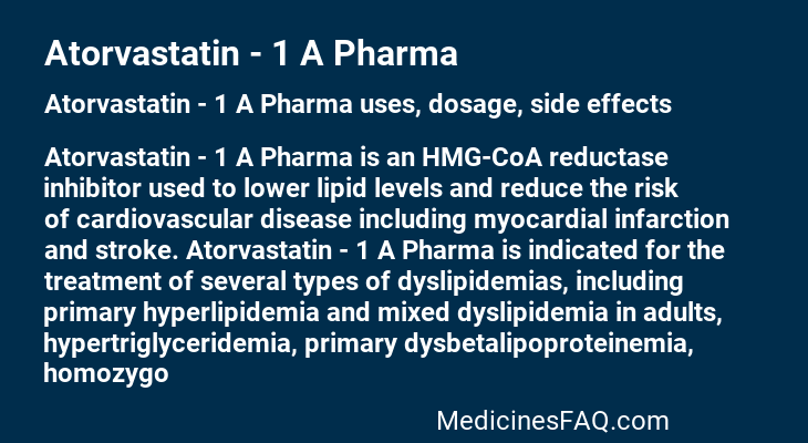 Atorvastatin - 1 A Pharma