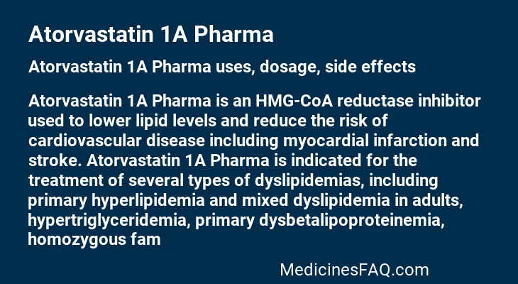 Atorvastatin 1A Pharma