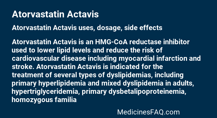 Atorvastatin Actavis