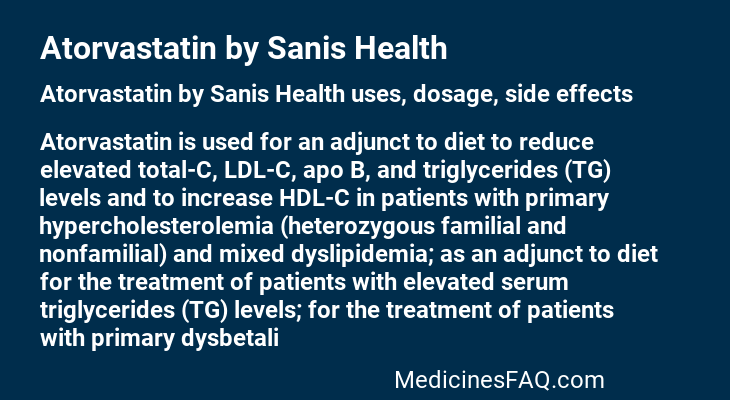 Atorvastatin by Sanis Health