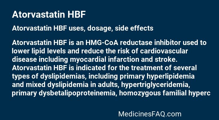 Atorvastatin HBF