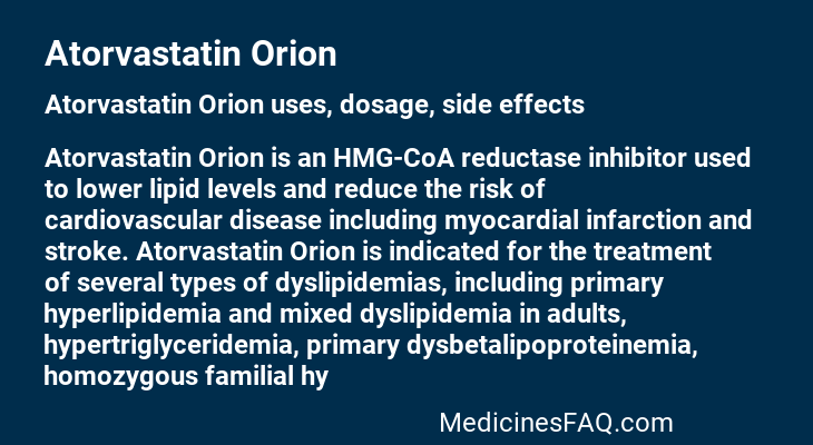 Atorvastatin Orion