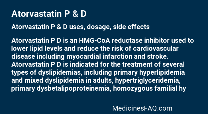 Atorvastatin P & D