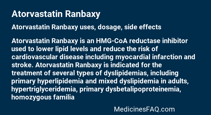 Atorvastatin Ranbaxy