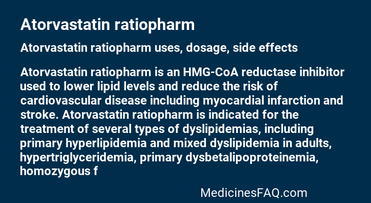 Atorvastatin ratiopharm