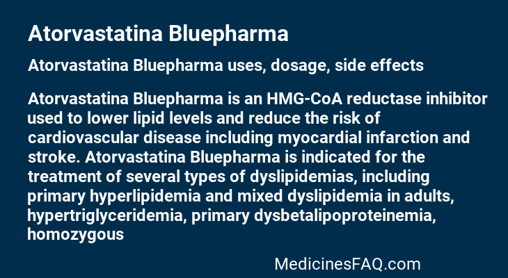 Atorvastatina Bluepharma