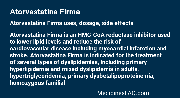 Atorvastatina Firma