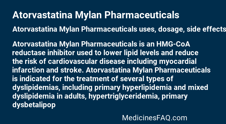 Atorvastatina Mylan Pharmaceuticals