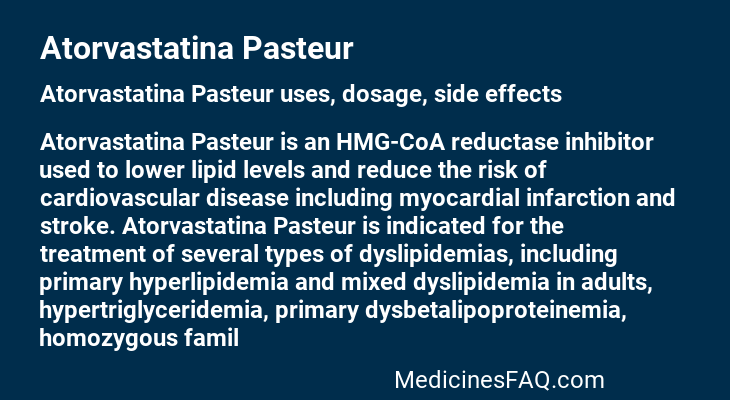 Atorvastatina Pasteur