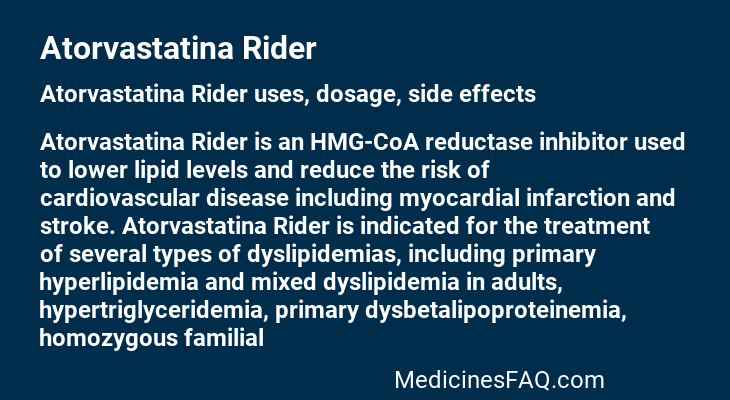 Atorvastatina Rider