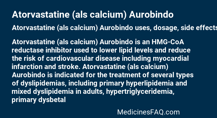 Atorvastatine (als calcium) Aurobindo
