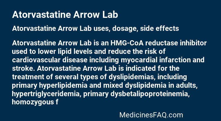 Atorvastatine Arrow Lab