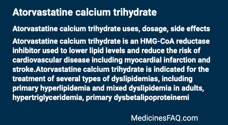 Atorvastatine calcium trihydrate