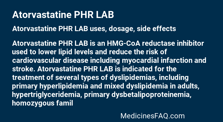 Atorvastatine PHR LAB