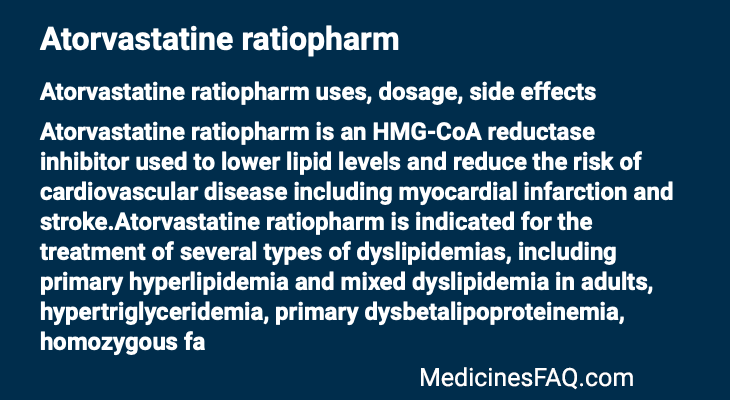 Atorvastatine ratiopharm