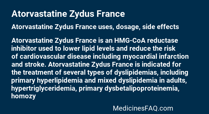 Atorvastatine Zydus France