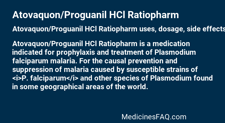 Atovaquon/Proguanil HCl Ratiopharm