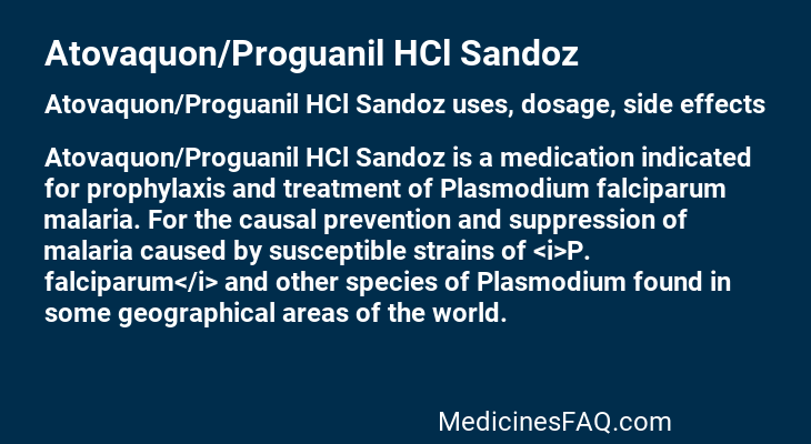 Atovaquon/Proguanil HCl Sandoz