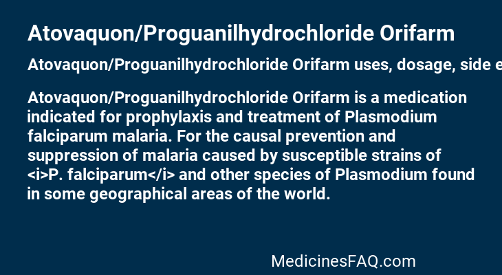 Atovaquon/Proguanilhydrochloride Orifarm