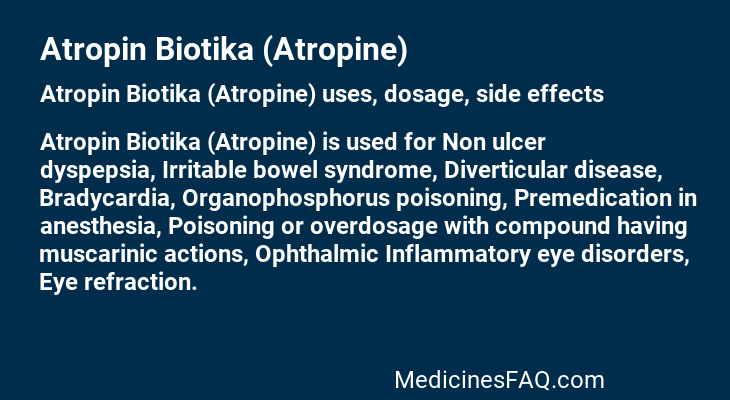 Atropin Biotika (Atropine)