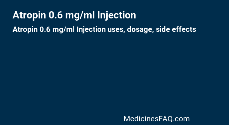 Atropin 0.6 mg/ml Injection