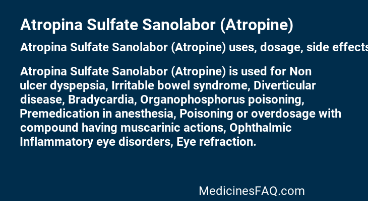 Atropina Sulfate Sanolabor (Atropine)