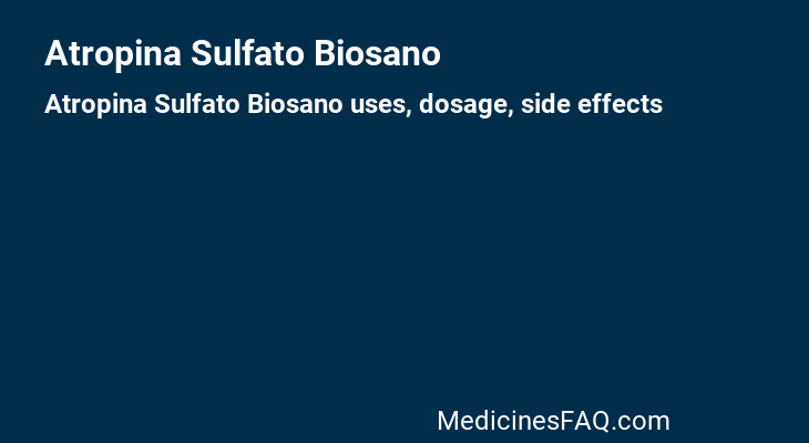 Atropina Sulfato Biosano