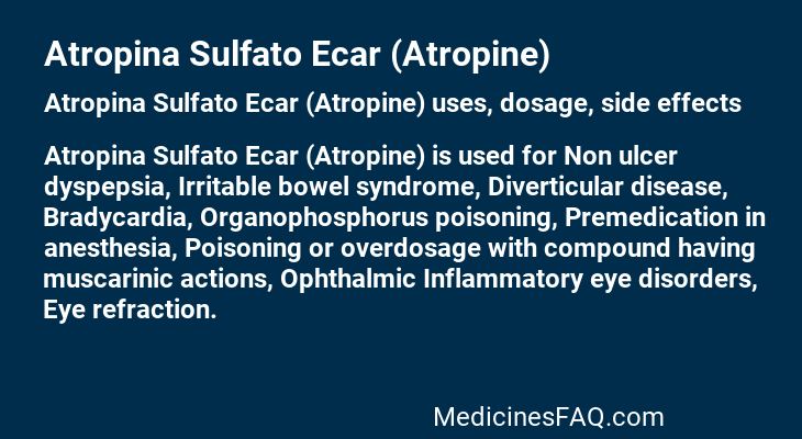 Atropina Sulfato Ecar (Atropine)