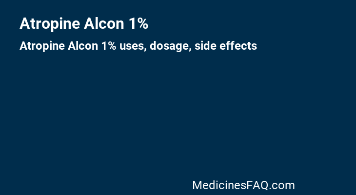 Atropine Alcon 1%