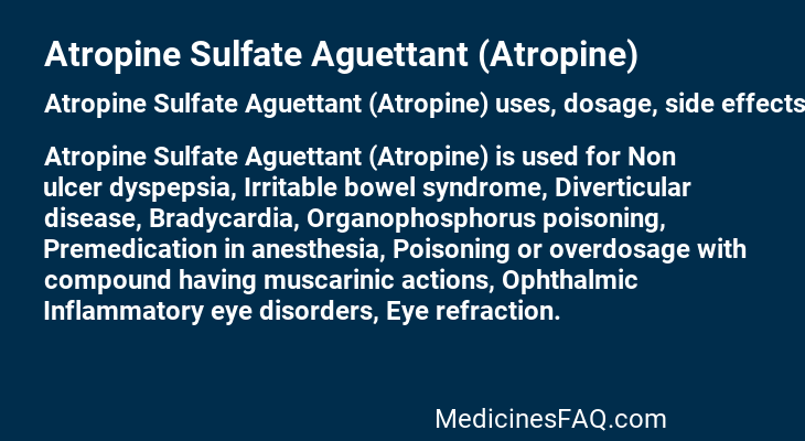 Atropine Sulfate Aguettant (Atropine)