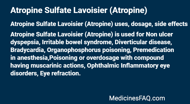 Atropine Sulfate Lavoisier (Atropine)